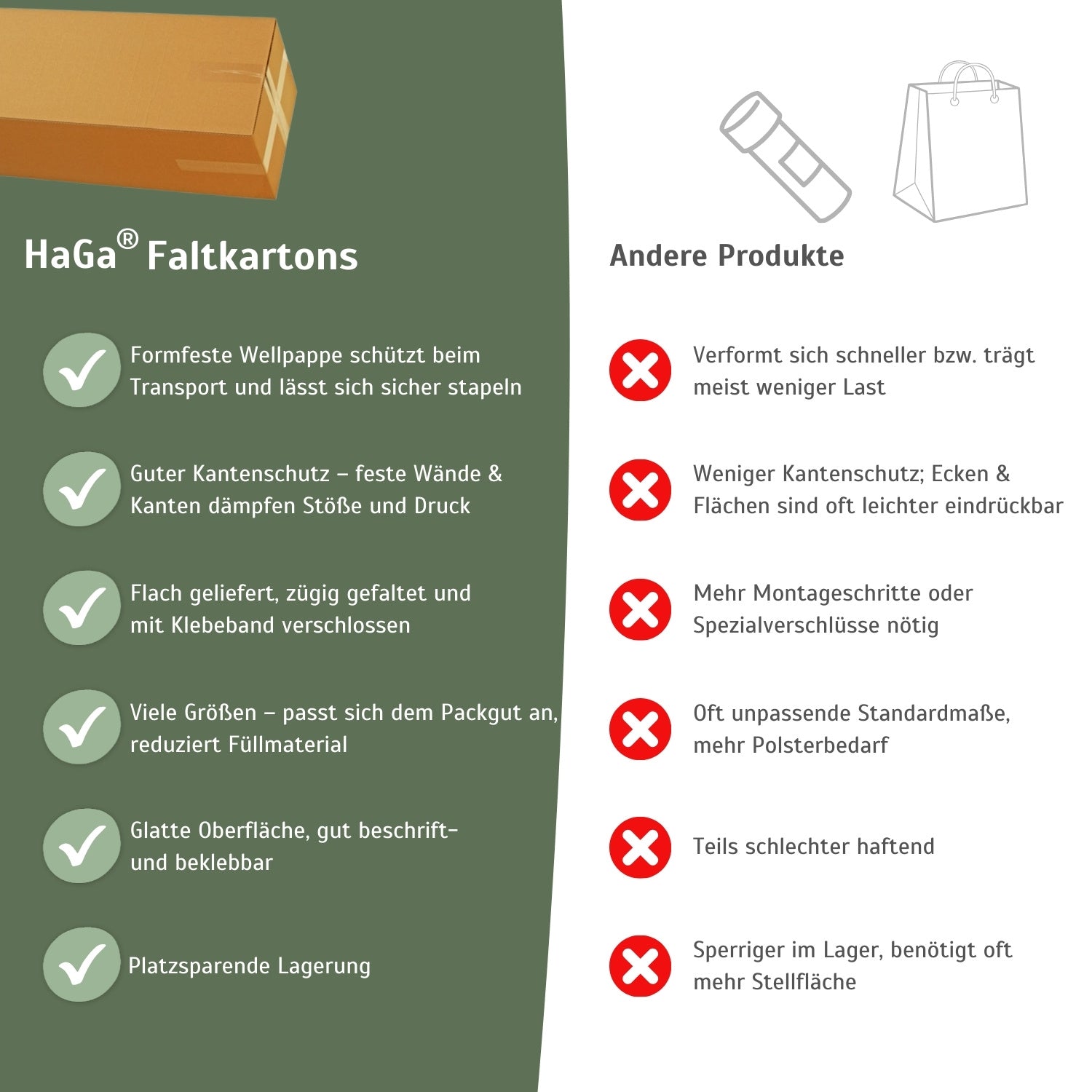 Karton – der ideale Versandkarton versch. Abmessungen DHL-konform Verpackung Karton – HaGa-Welt