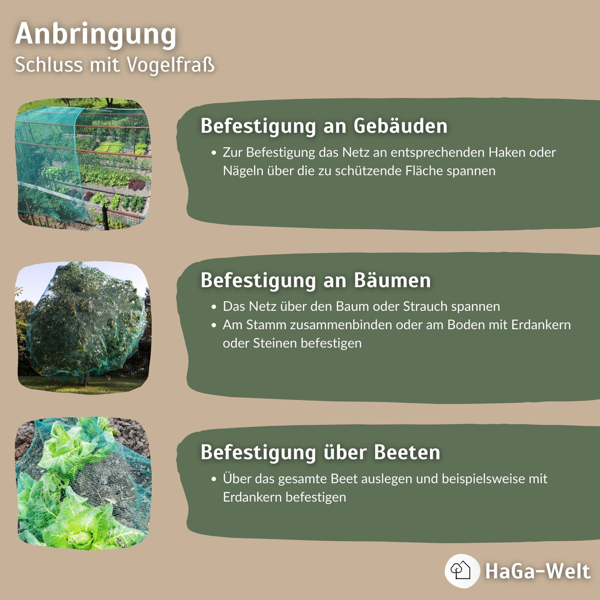 Vogelschutznetz – effektiver Schutz vor Vogelfraß – HaGa-Welt