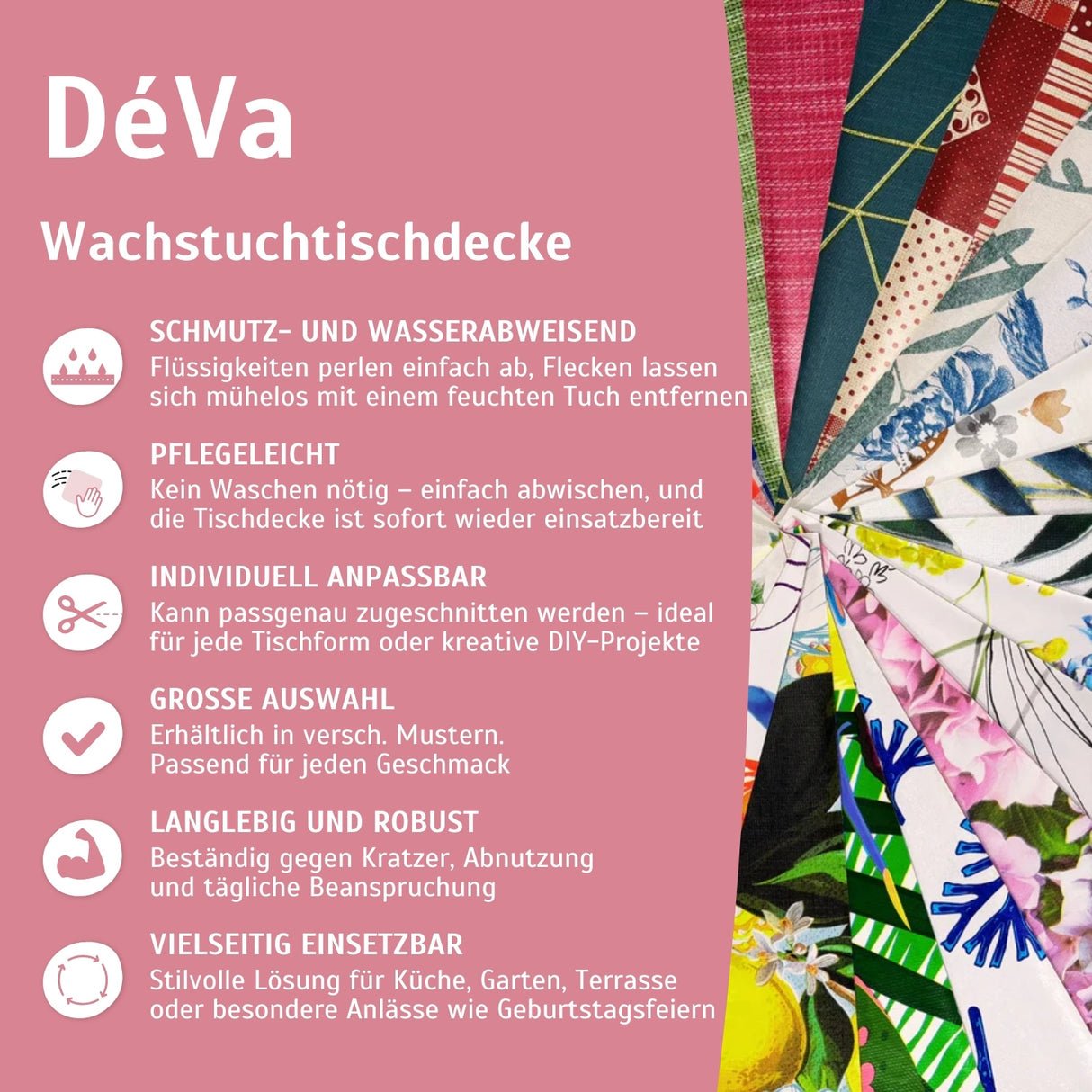 Wachstuch Tischdecke – langlebige und vielseitige Tischdecke Outdoor – HaGa-Welt