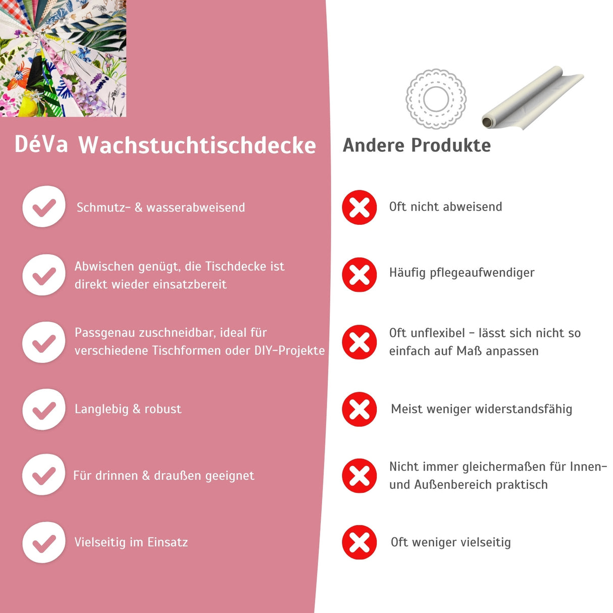 Wachstuch Tischdecke – langlebige und vielseitige Tischdecke Outdoor – HaGa-Welt