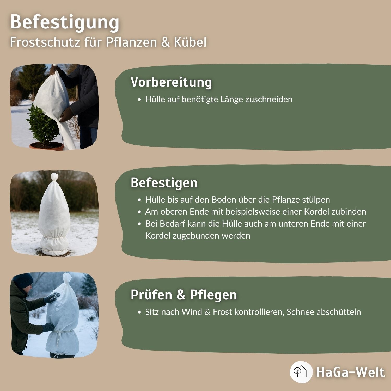 Winterschutzhülle Frostschutzhülle Schutzhülle Frostschutzvlies HaGa® 40g/m² – HaGa-Welt