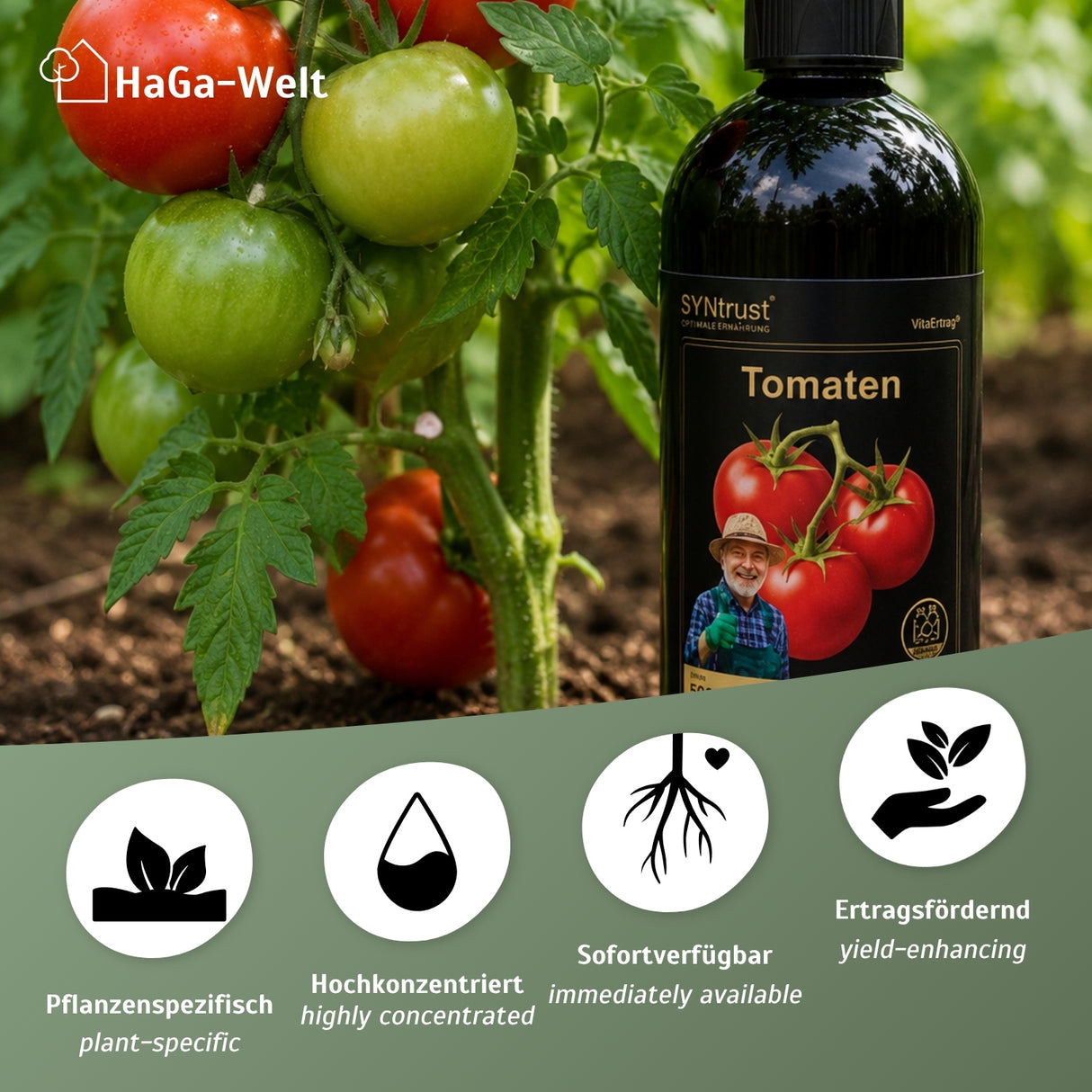 1K Flüssigdünger Konzentrat – Pflanzendünger für Tomaten, Erdbeeren, Beeren, Paprika, Chili, Rosen & Zitrus
