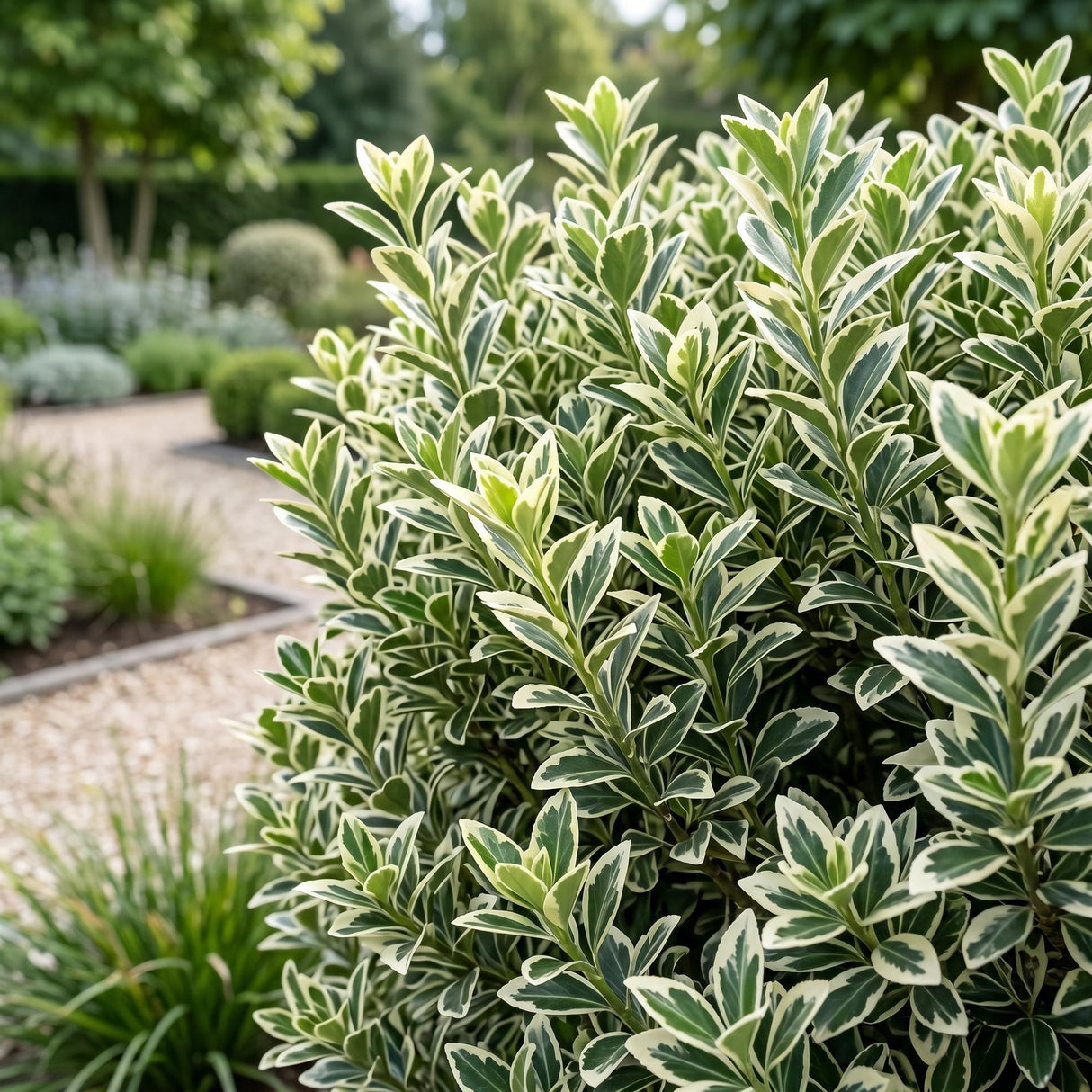 16x Euonymus japonicus White Spire - Kardinalskappen - Heckenpflanzen - Immergrün - Weiß - Grün - Topf 9cm - Höhe 20-30cm – HaGa-Welt