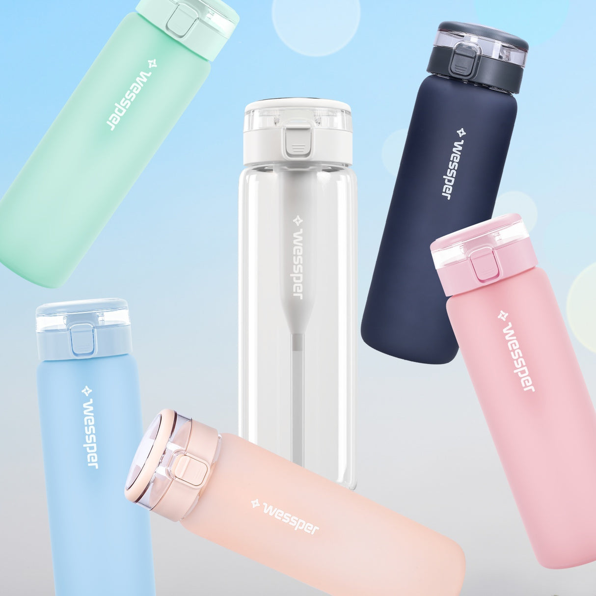 Trinkflasche ActiveMax Clarti Glass Bottle – robuste Glasflasche mit integriertem Wasserfilter – HaGa-Welt