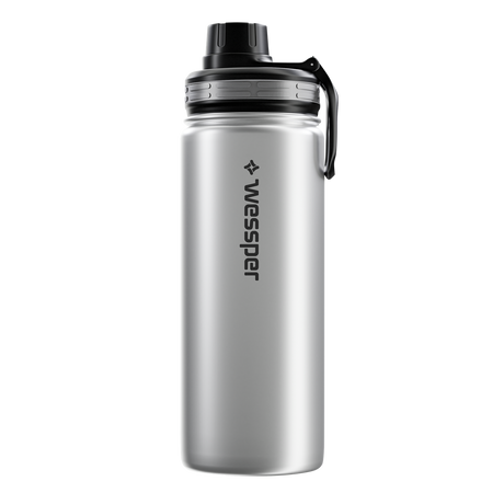 Trinkflasche ActiveMax Steel Bottle mit 3 verschiedene Deckeln – HaGa-Welt