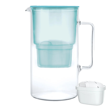 Wasserfilter D2 Borosilicate, 3 Liter mit AquaMax Filter – Wasserfilter Kanne aus Borosilikatglas – HaGa-Welt