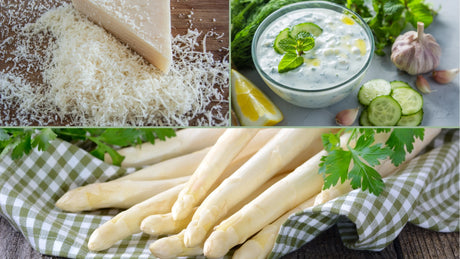 Panierter Spargel mit Parmesan und Zitronen-Kräuter-Dip