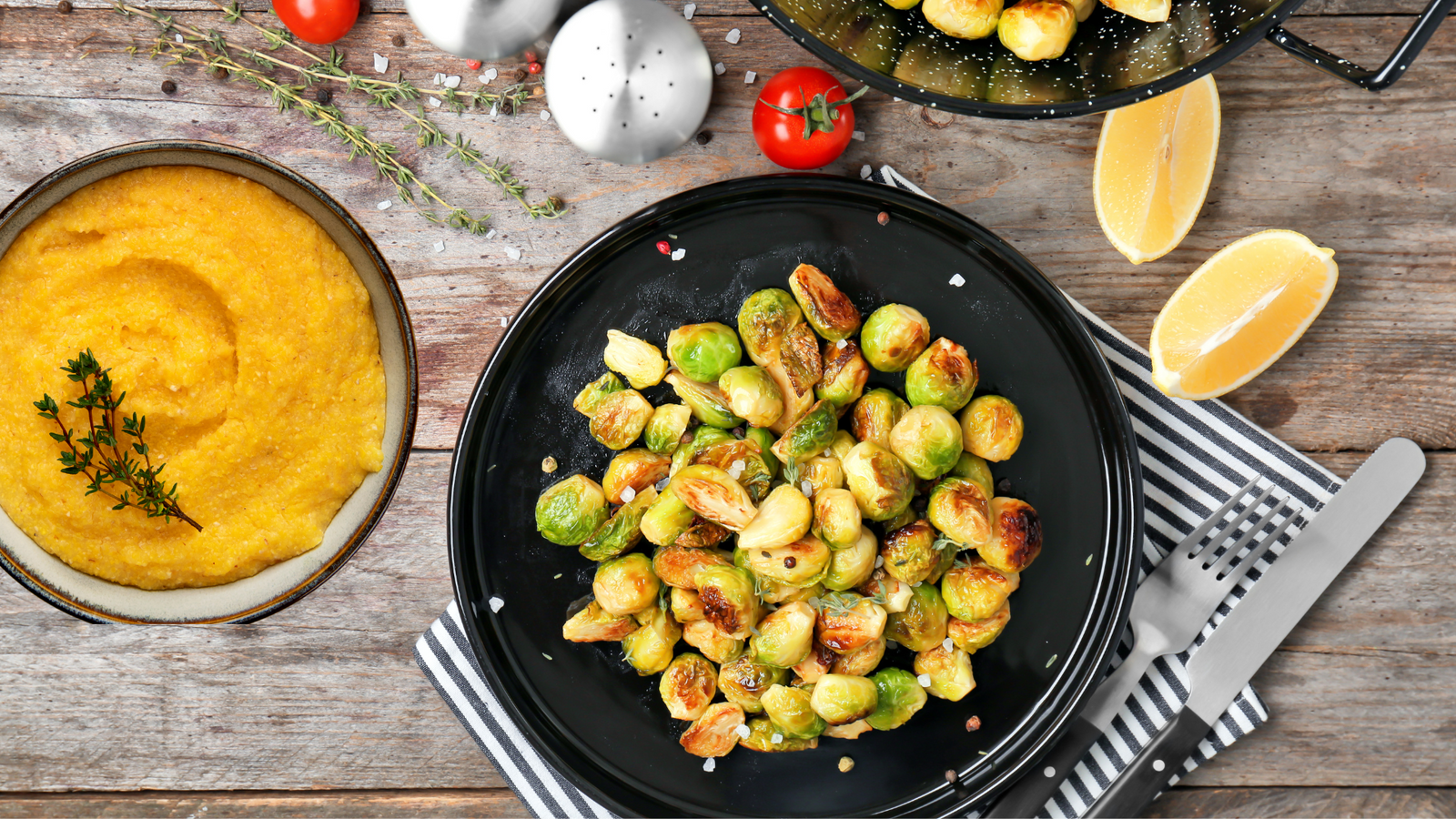 Gebratener Rosenkohl mit Polenta