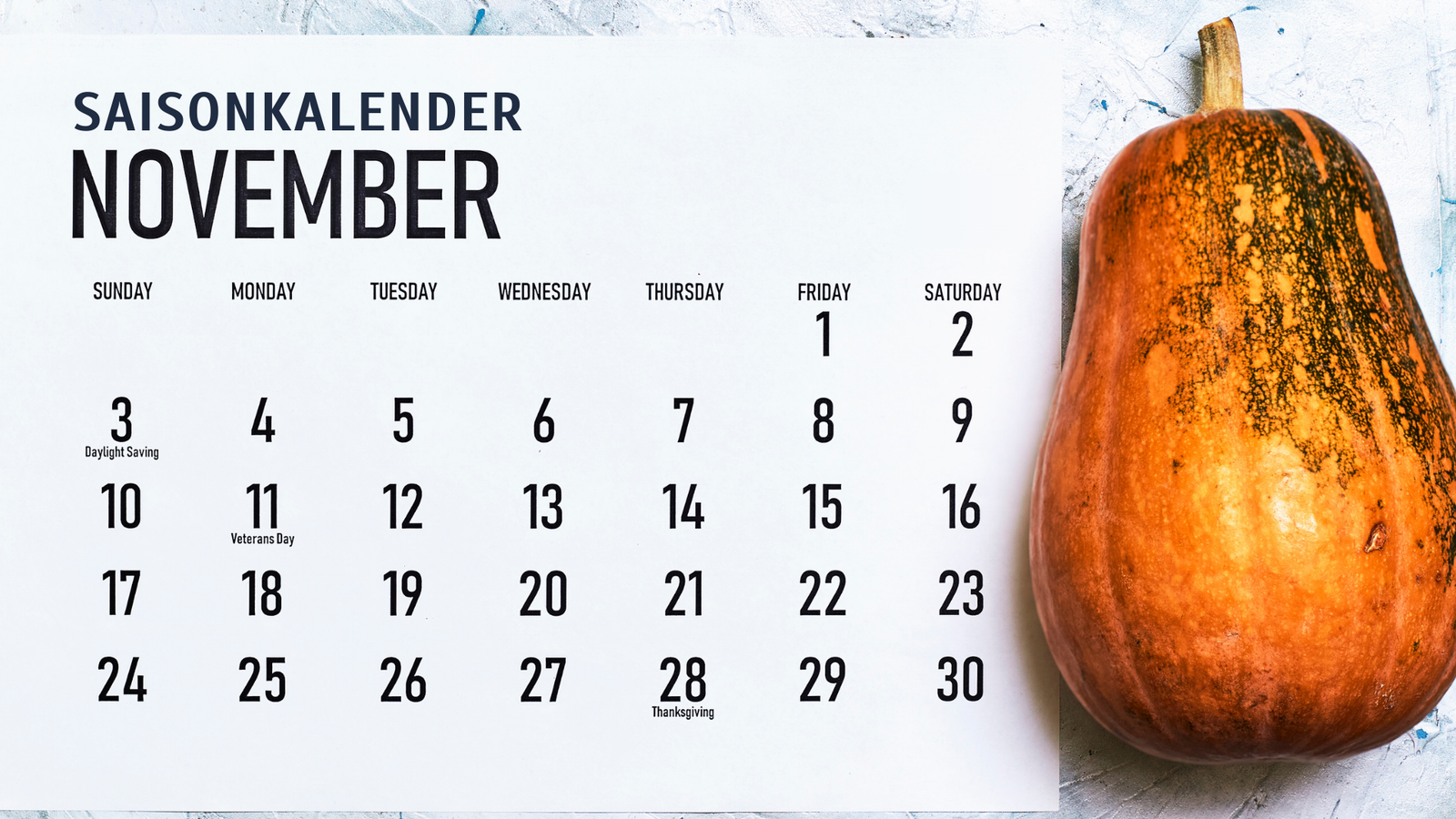 Saisonkalender November