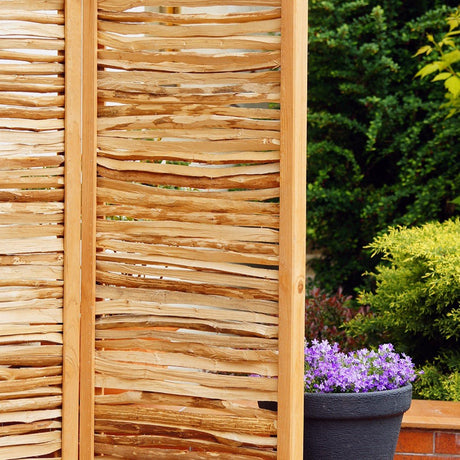 Haselnuss-Paravent 3teilig - Blickschutz aus Haselnuss – HaGa-Welt