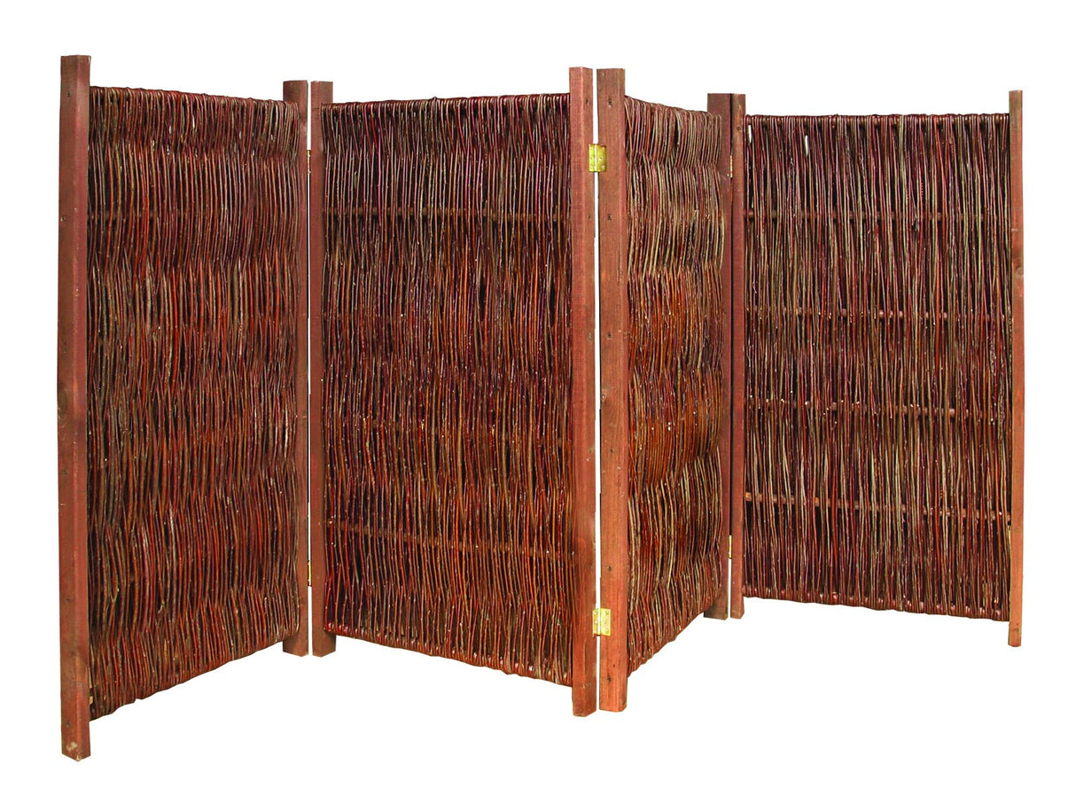 Weiden-Paravent - 4-teiliger Sichtschutz für Zuhause und Garten – HaGa-Welt