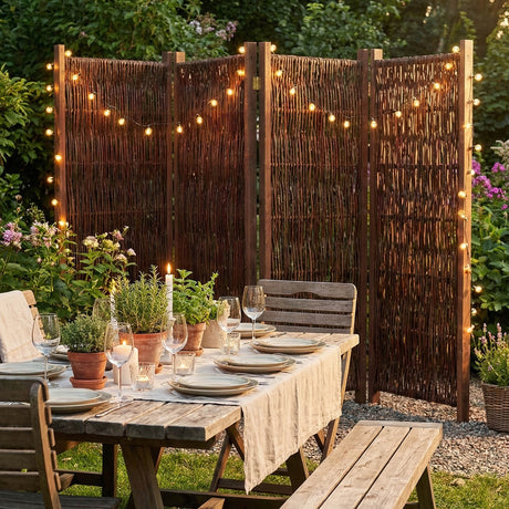 Weiden-Paravent - 4-teiliger Sichtschutz für Zuhause und Garten – HaGa-Welt