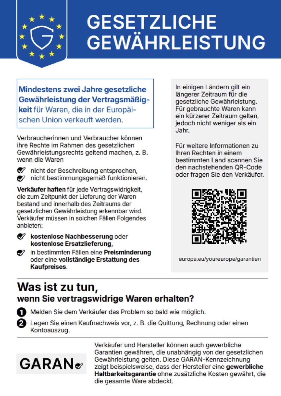 Gesetzliche Gewährleistung