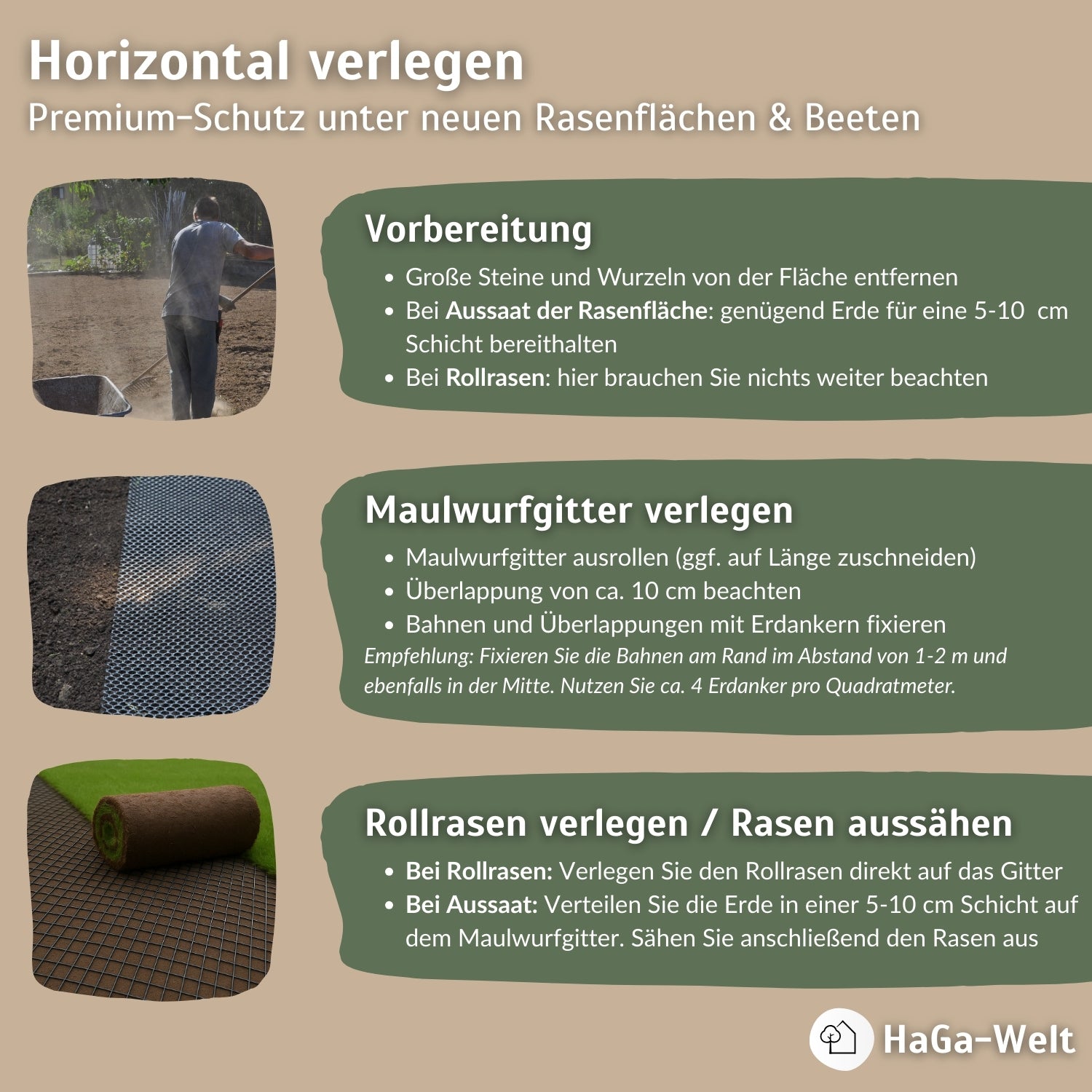 Premium Maulwurfgitter – tierfreundliche Art zum Maulwurf vertreiben – HaGa-Welt