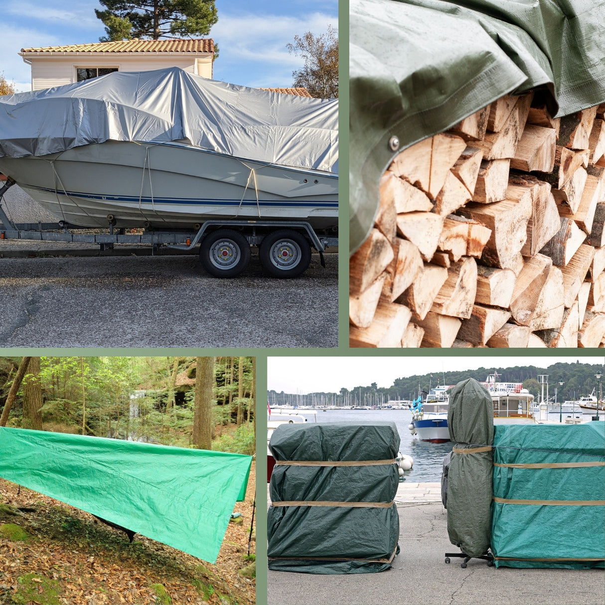 Abdeckplane mit Ösen 130g/m² – schützt Gartenmöbeln, Fahrzeuge, Brennholz und mehr – HaGa-Welt