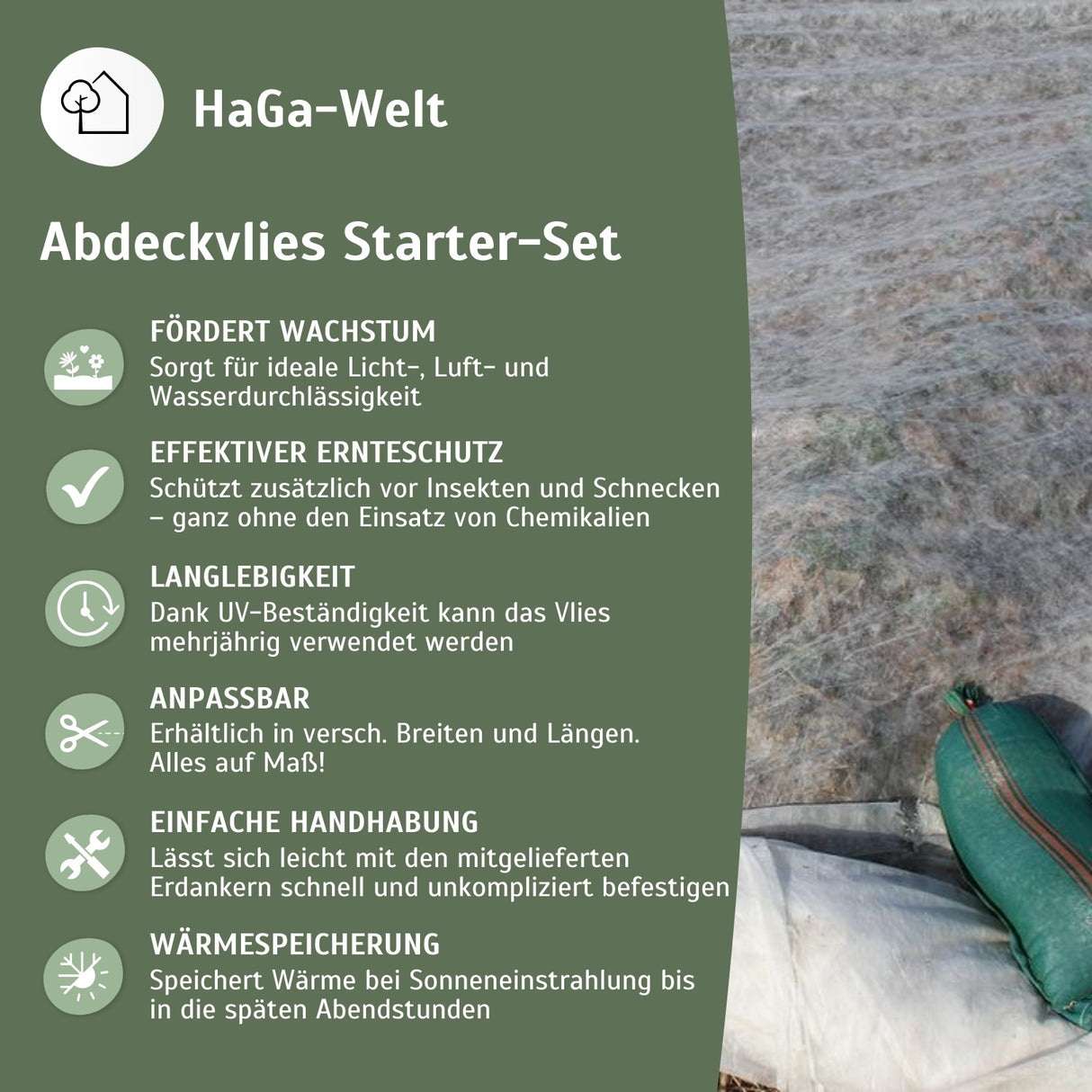 Ernteschutz-Starter-Set: Idealer Kälte- & Windschutz in verschiedenen Größen – HaGa-Welt