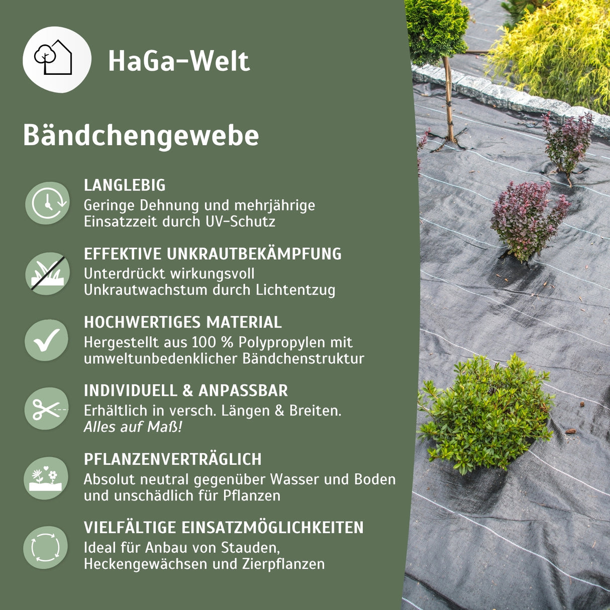 Bändchengewebe – effektive Unkrautfolie für Ihre Beete – HaGa-Welt