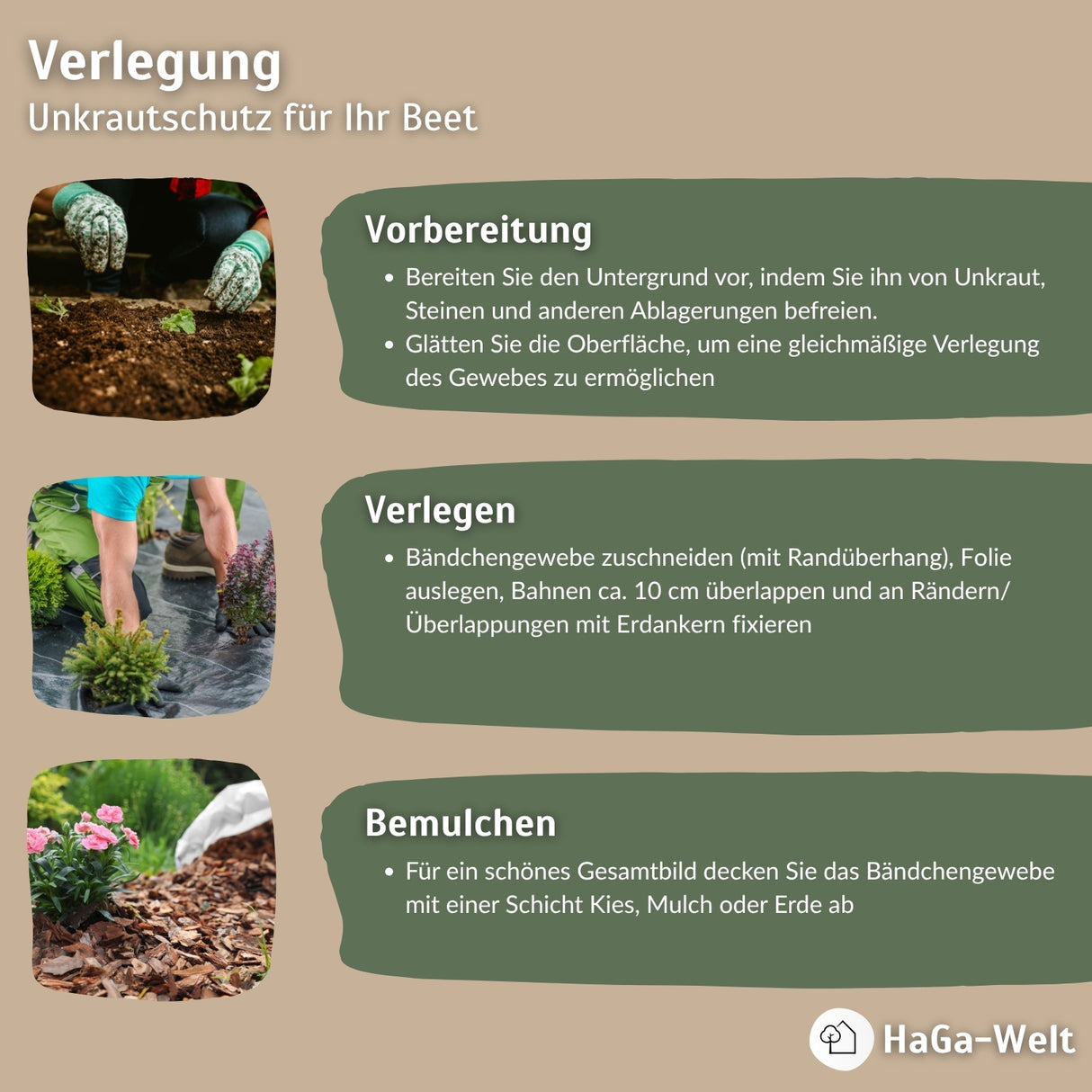 Bändchengewebe – effektive Unkrautfolie für Ihre Beete – HaGa-Welt