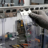 Plaque de montage de différentes longueurs pour stores à lamelles et rideaux à lanières en PVC