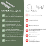 Plaque de montage de différentes longueurs pour stores à lamelles et rideaux à lanières en PVC