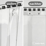 Plaque de montage de différentes longueurs pour stores à lamelles et rideaux à lanières en PVC