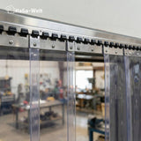 Rail de montage de différentes longueurs pour stores à lamelles et rideaux à lanières en PVC