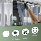 Rail de montage de différentes longueurs pour stores à lamelles et rideaux à lanières en PVC