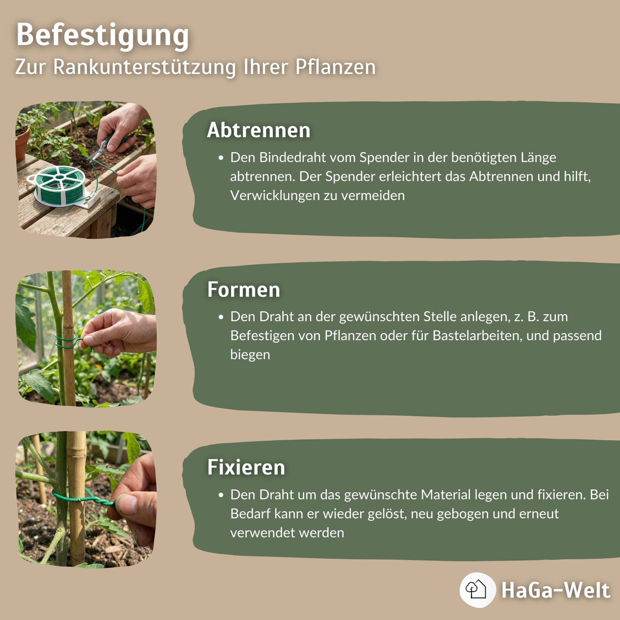 Bindedraht – vielseitiger Draht für den Garten und zum Basteln – HaGa-Welt