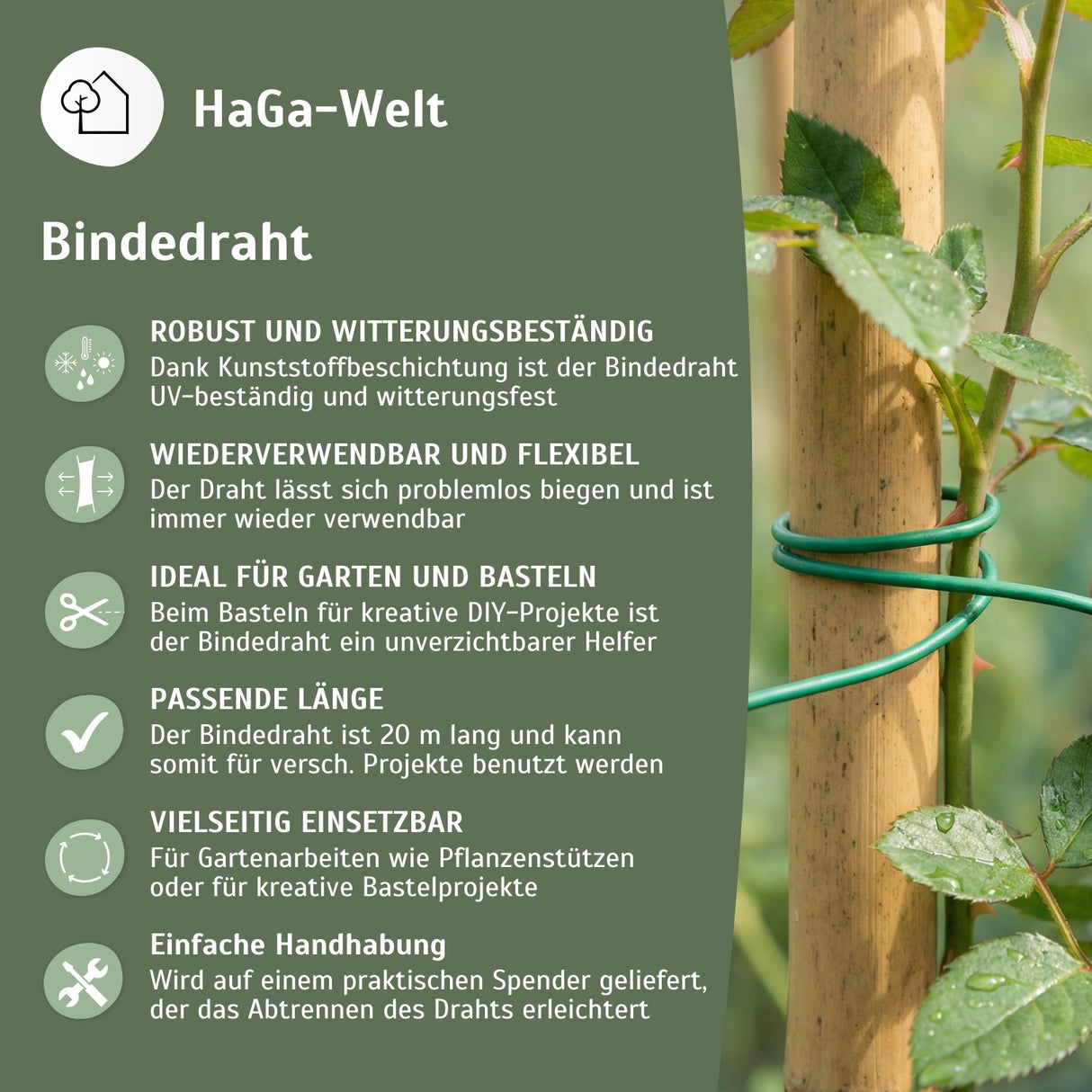 Bindedraht – vielseitiger Draht für den Garten und zum Basteln – HaGa-Welt