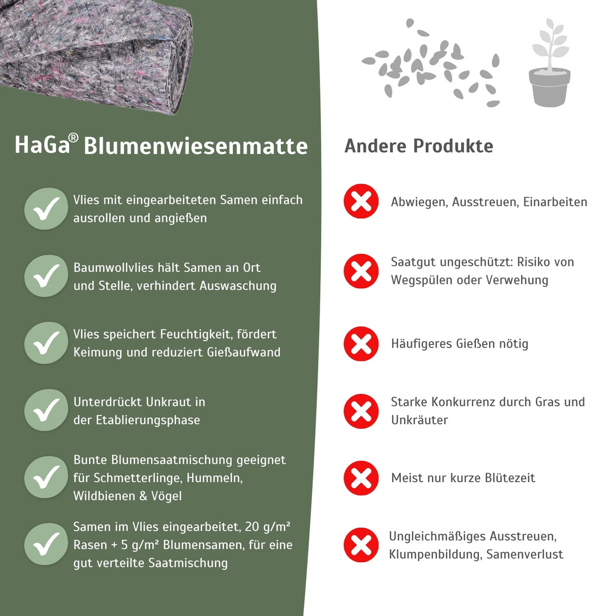 Blumenwiesenmatte – eine Wildblumenwiese für Ihren Garten – HaGa-Welt