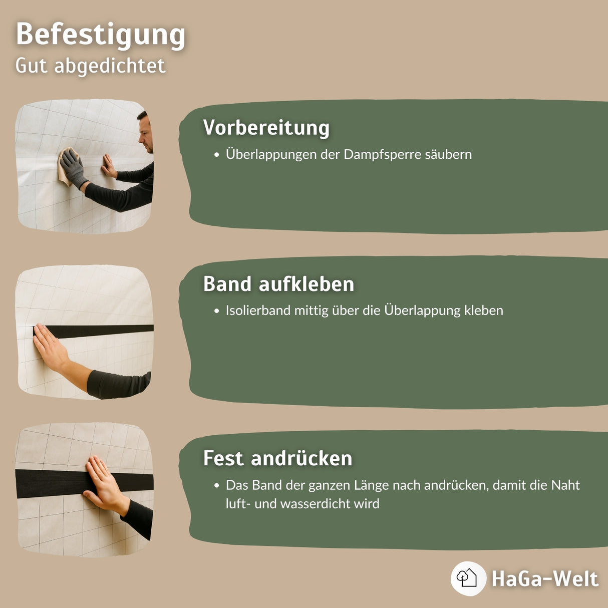 Dampfsperre Isolierband W1 - ideales Isolierband zum Verbinden und Reparieren von Dampfsperren