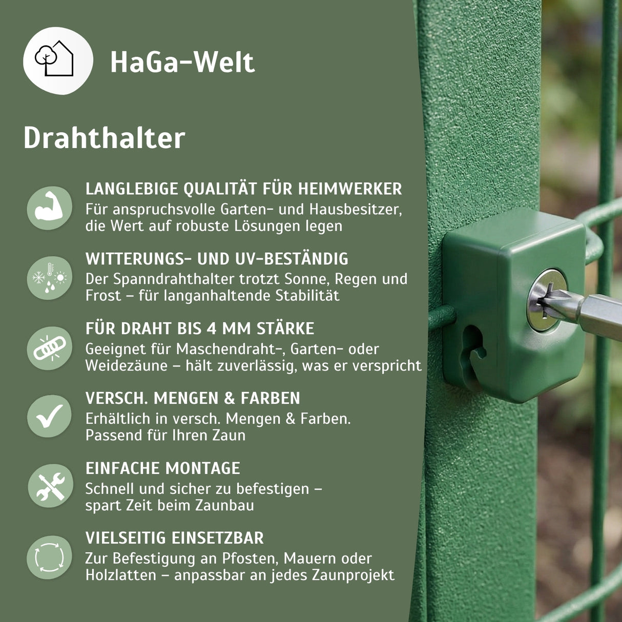 Drahthalter mit Schraube Spanndrahthalter 16mm x 26mm – HaGa-Welt