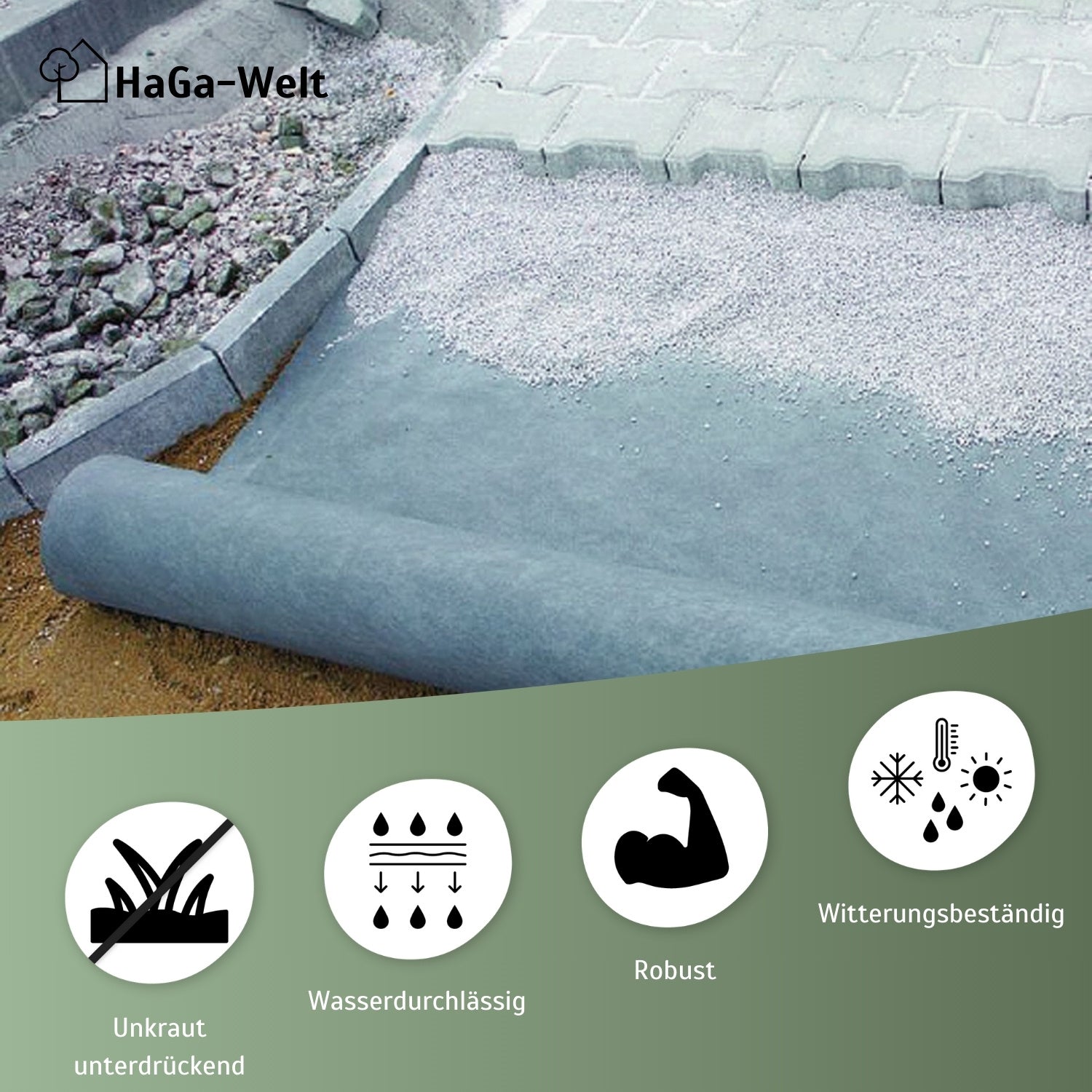 50m² Unkrautvlies Gartenvlies Rolle 1mx50m - 150g/m²