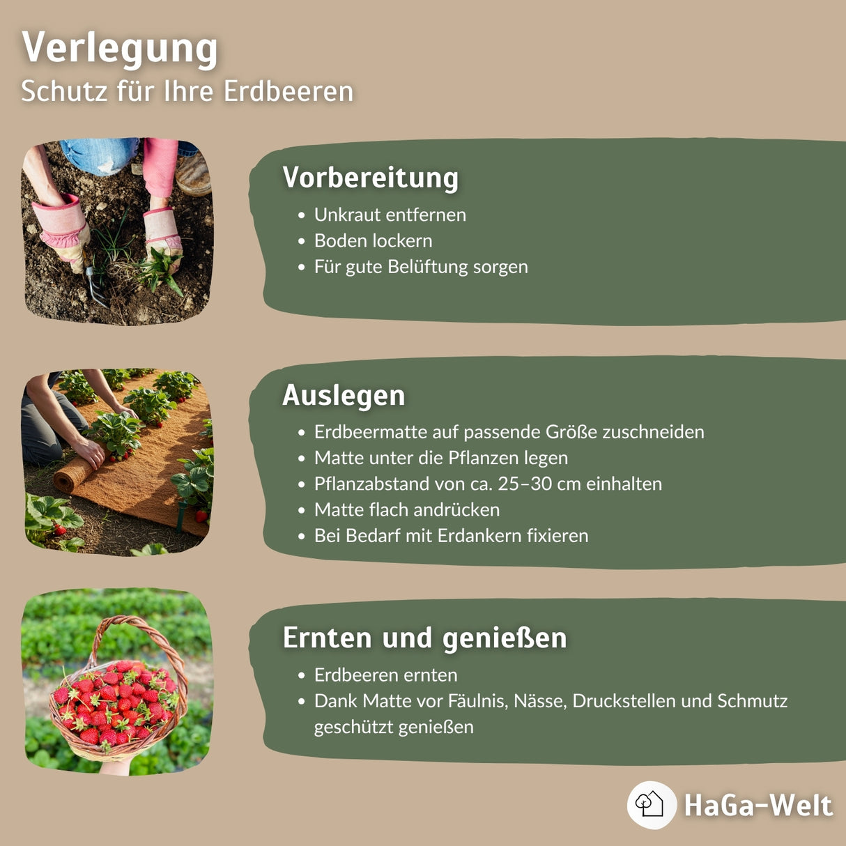 Erdbeermatte in 0,5m Br. Meterware 600g/m² beidseitig mit Naturlatex besprüht – HaGa-Welt