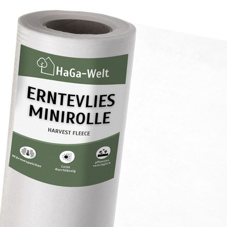 ABDECKVLIES Minirolle 19g/m² 1,6m x 10m Ernteverfrühungsvlies Frostschutzvlies – HaGa-Welt