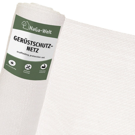 Gerüstschutznetz in 2,6m Breite Meterware Schutzabdeckung Schutznetz Weiß – HaGa-Welt