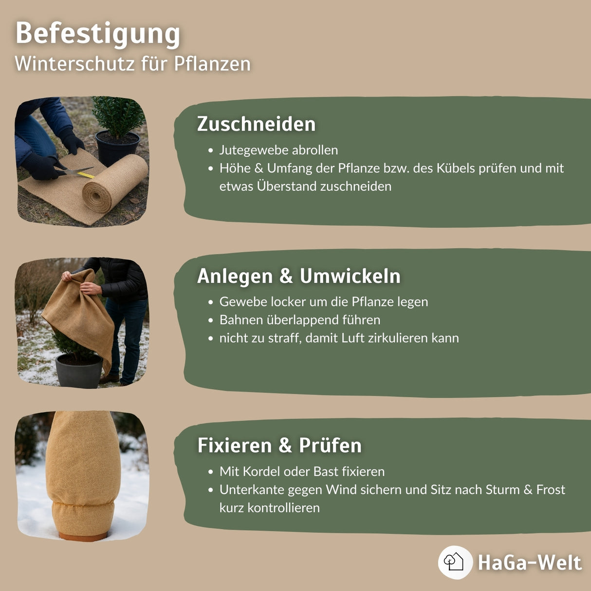 Jutegewebe Meterware –vielseitiger und natürlicher Jutestoff für den Winterschutz – HaGa-Welt