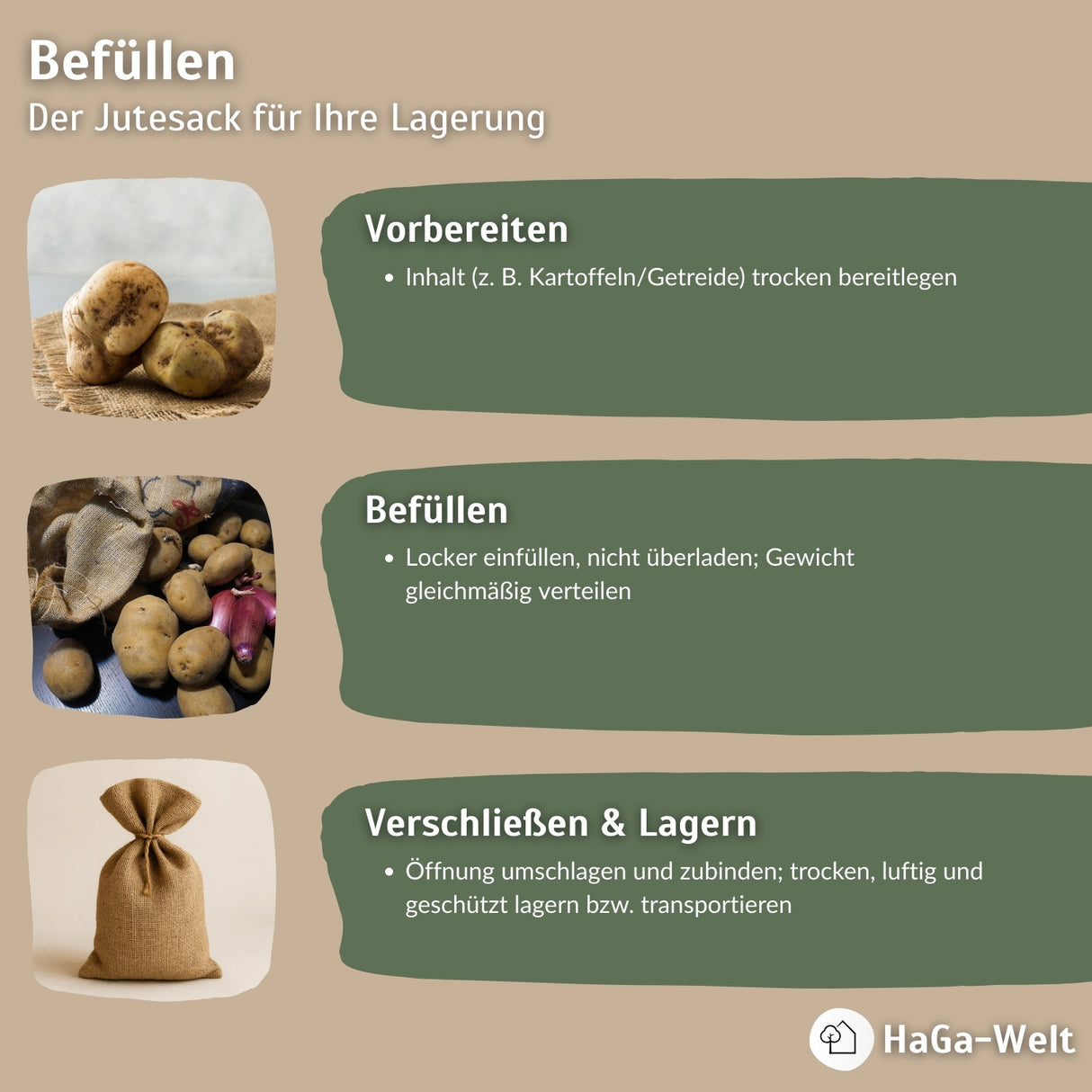 Jutesack – vielseitig einsetzbar für Lagerung und Dekoration – HaGa-Welt