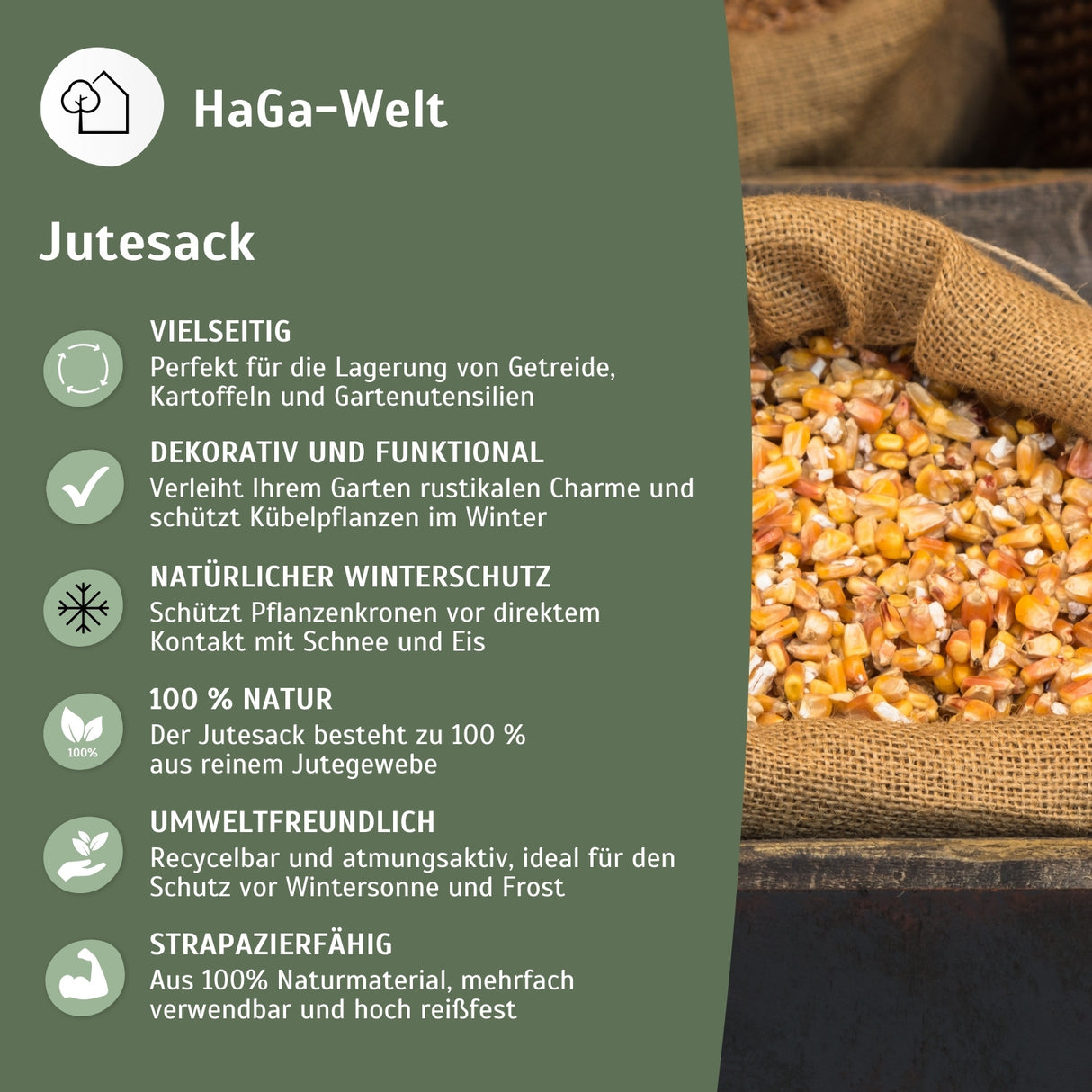 Jutesack – vielseitig einsetzbar für Lagerung und Dekoration – HaGa-Welt