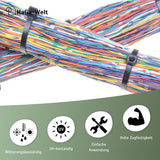 Kabelbinder, 100 Stück, 200 mm x 4,8 mm, für vielfältige Befestigungsmöglichkeiten – HaGa-Welt