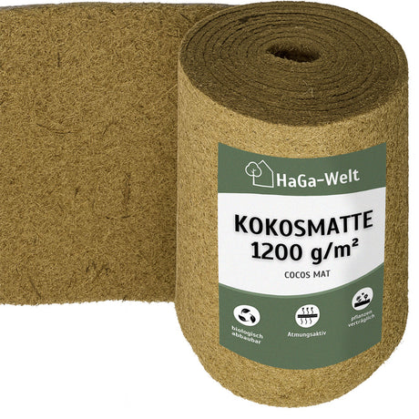Kokosmatte 0,5 m Breite – Winterschutz beidseitig mit Naturlatex – HaGa-Welt