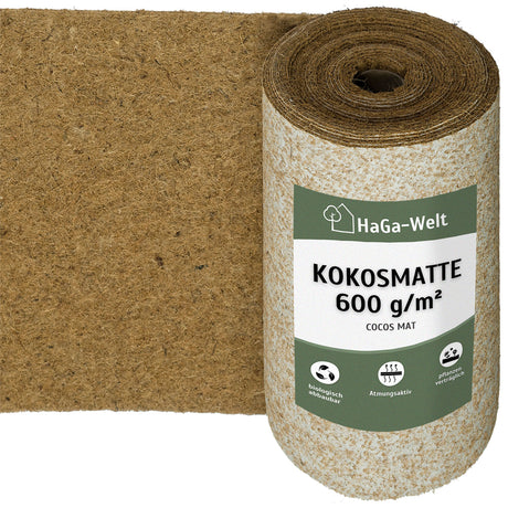 Kokosmatte 600g/m² – extra robust dank Spinnvlies – HaGa-Welt