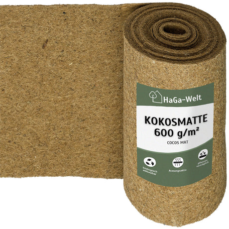 Kokosmatte 0,5 m Breite – Winterschutz beidseitig mit Naturlatex – HaGa-Welt