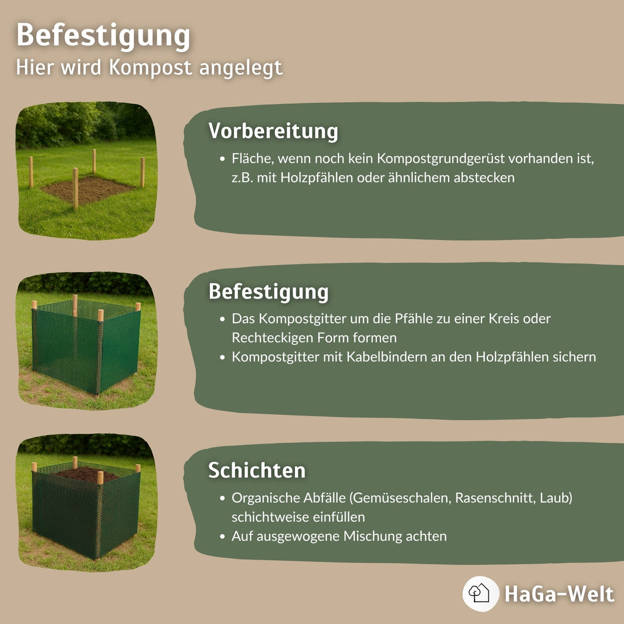 Kompostgitter – schnell und einfach Kompost anlegen – HaGa-Welt