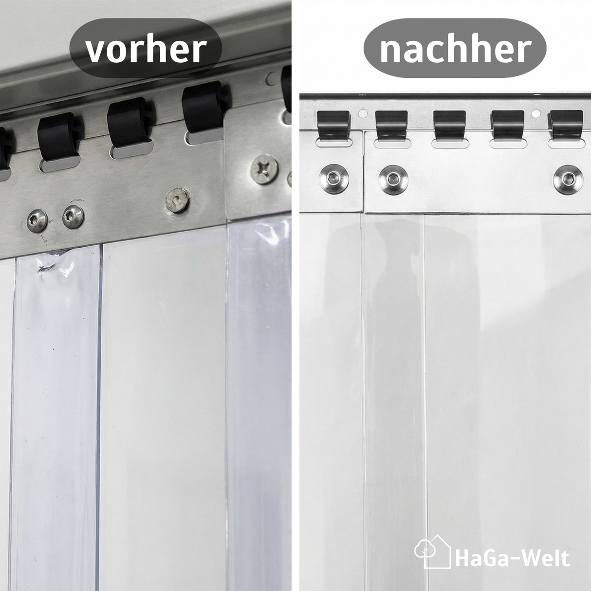 4 Stück Linsenschrauben + Mutter M5 x 12mm für PVC-Lamellenvorhang – HaGa-Welt