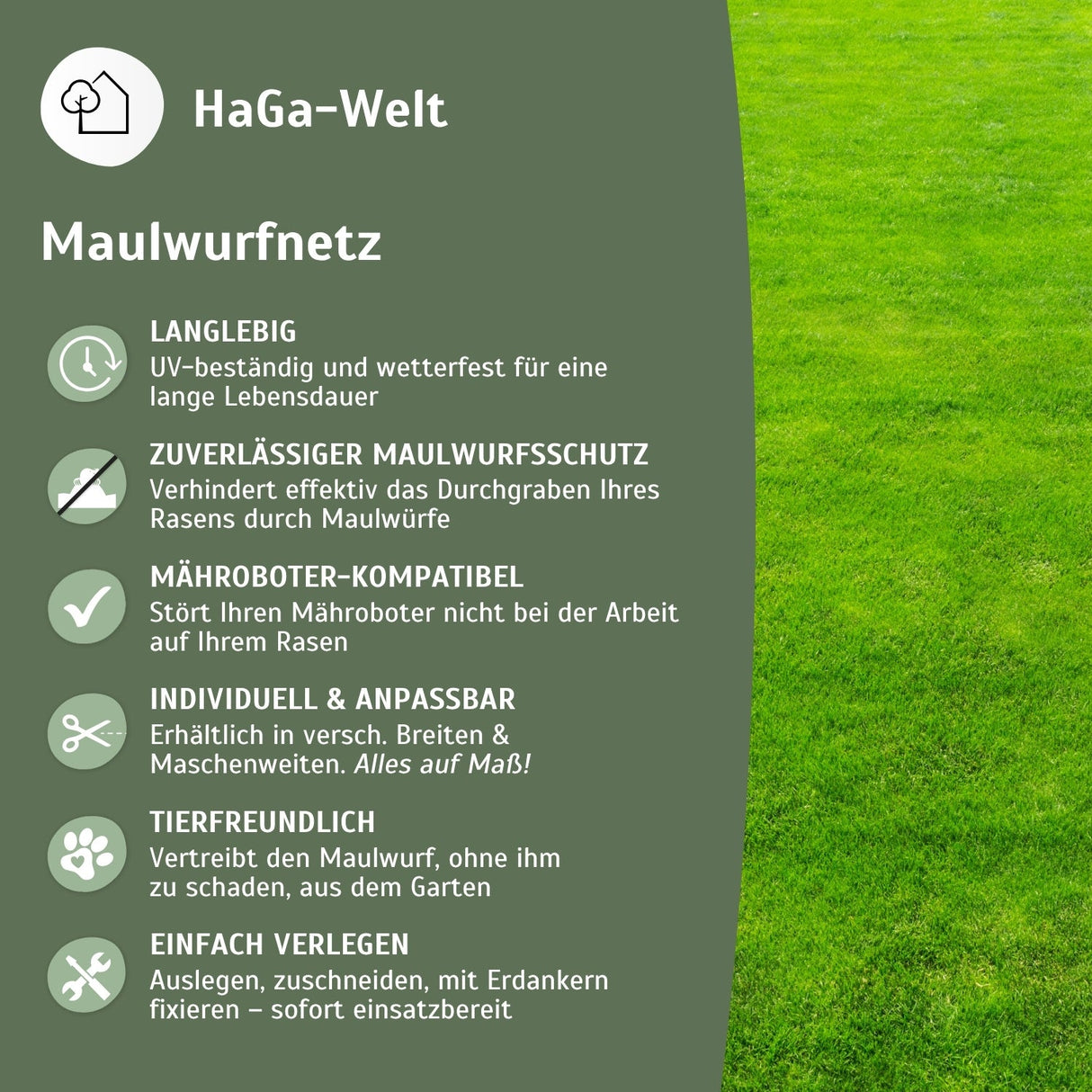 Maulwurfnetz – effektiver Schutz gegen Maulwürfe – HaGa-Welt