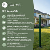 Kunststoffpfahl 3,8cm Stärke aus recyceltem PET Zaunpfahl – HaGa-Welt