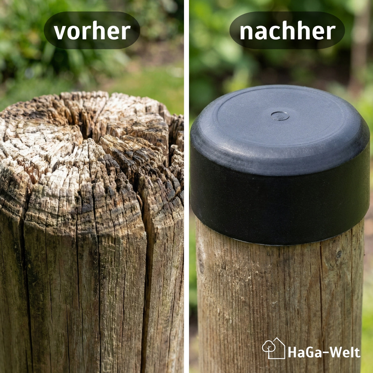 Pfahlkappe versch.Ø Zaunkappe Pfostenabdeckung Abdeckkappe für Holzpfähle – HaGa-Welt