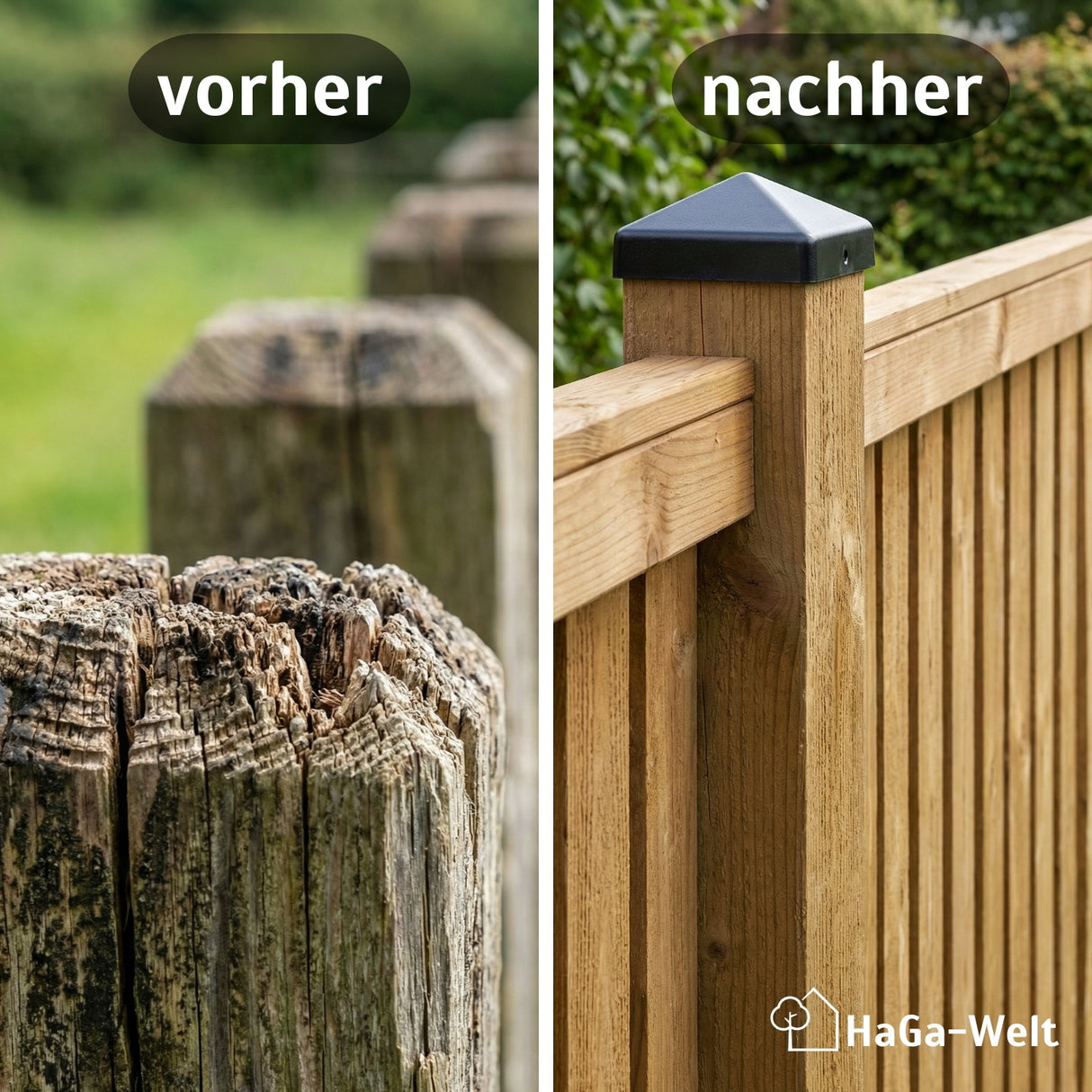 Post cap for wooden posts Fence cap Post cover