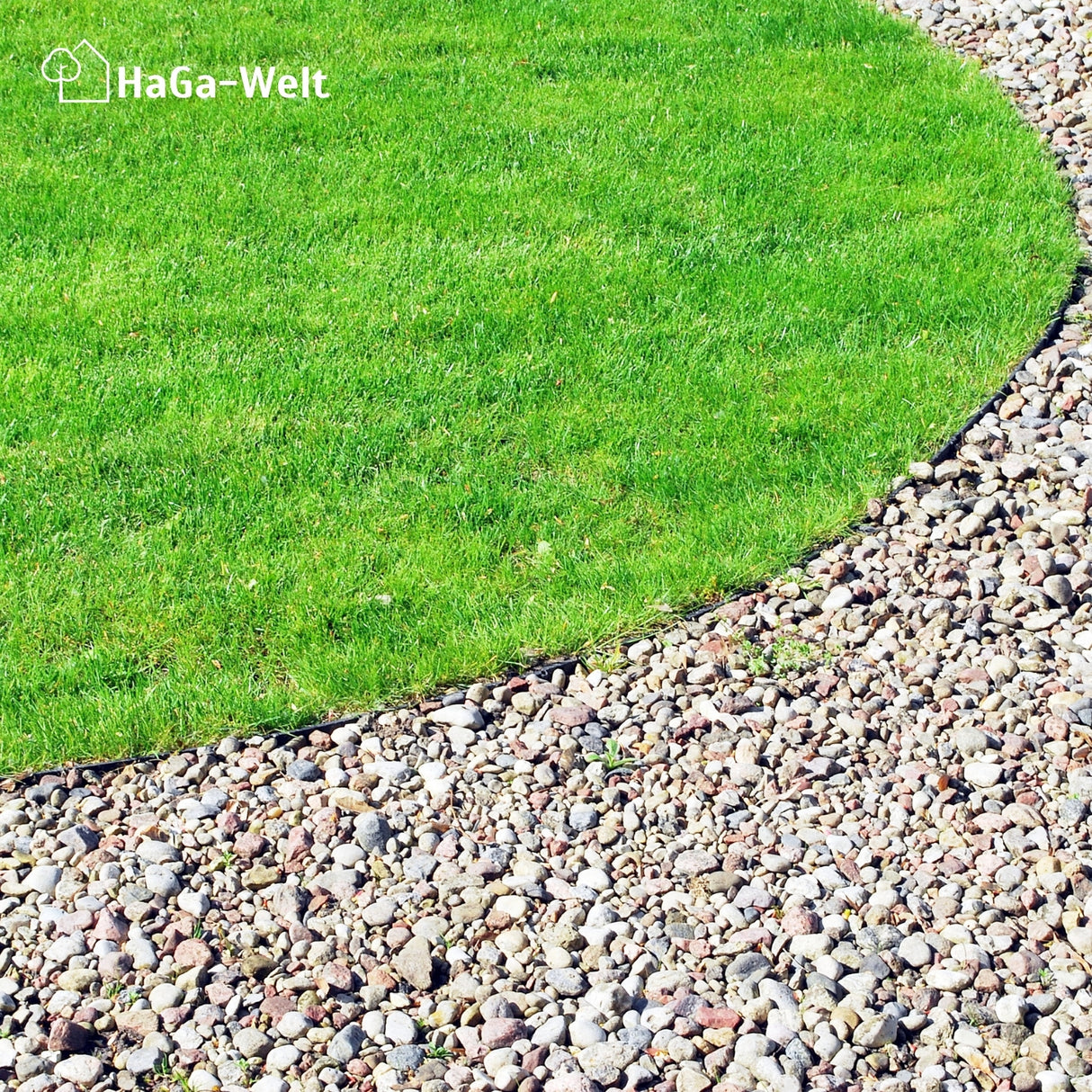 Rasenkante, flexibel 10 m x 40 mm mit 20 Befestigungstiften – Beeteinfassung leicht gemacht – HaGa-Welt